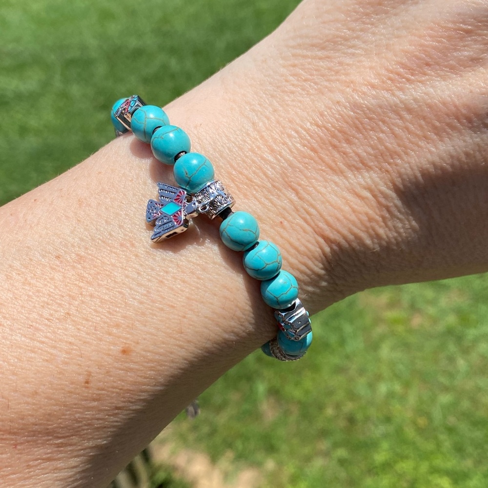 Sacred Spirit Turquoise Bolo Bracelet Bradford Exchange Thunderbird Bear NIB